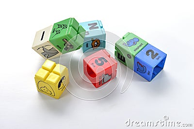 Childrenâ€™s toy colorful cube Stock Photo